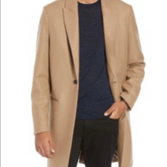 SOLD- All Saints Tulsen Tan Camel One Button Wool Long Coat. Men’s 42, XL. - Picture 11 of 11